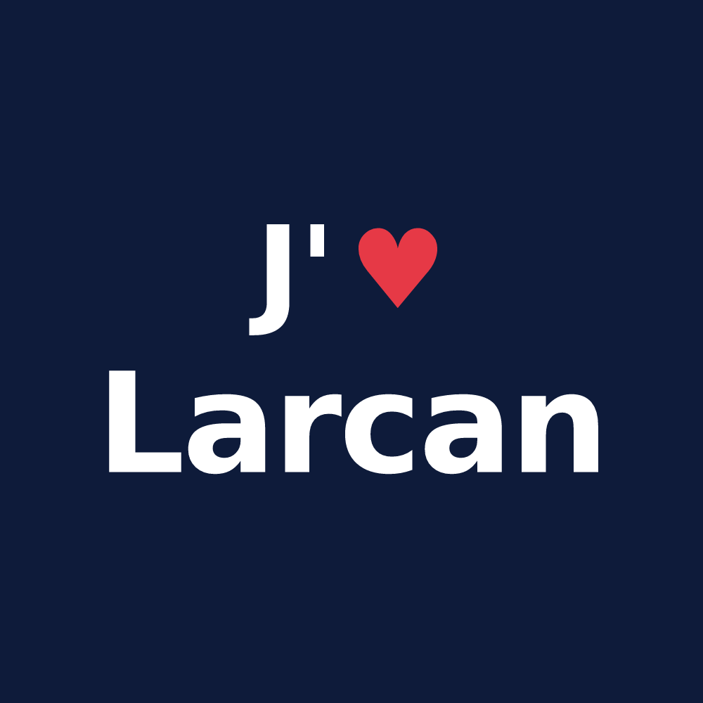 T-shirt personnalisé Larcan — design J'aime Larcan