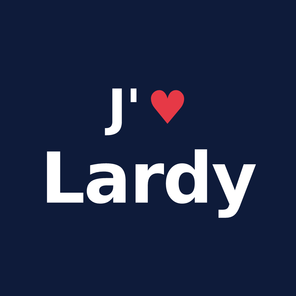T-shirt personnalisé Lardy — design « J'aime Lardy » imprimé sur le t-shirt
