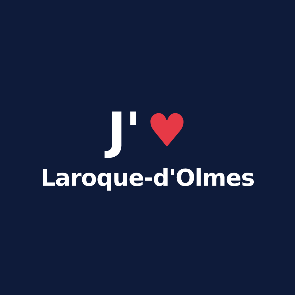 T-shirt personnalisé Laroque-d'Olmes — design J'aime Laroque-d'Olmes