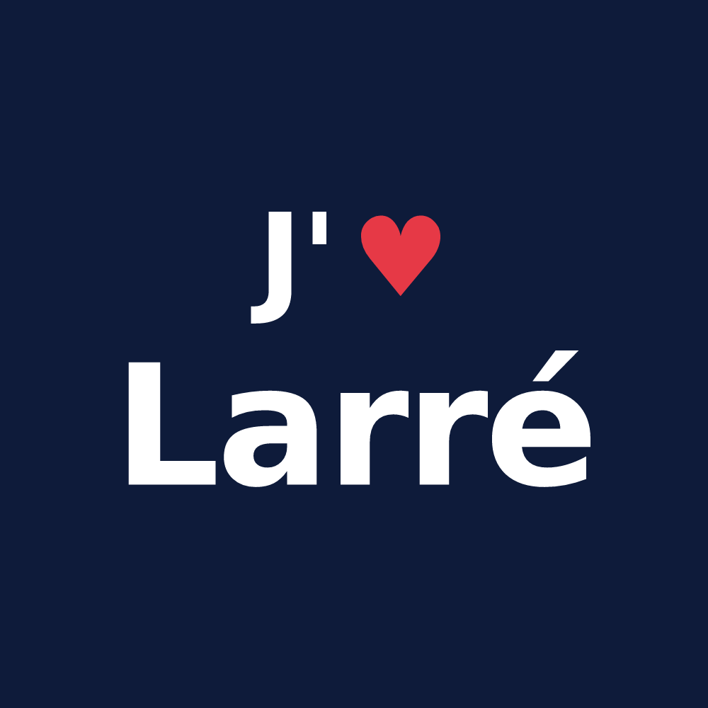 T-shirt personnalisé Larré — design « J'aime Larré » imprimé sur le t-shirt