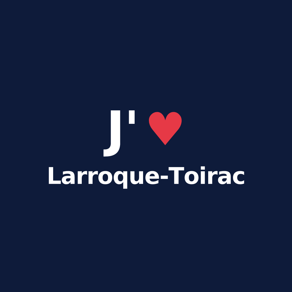 T-shirt personnalisé Larroque-Toirac — design J'aime Larroque-Toirac