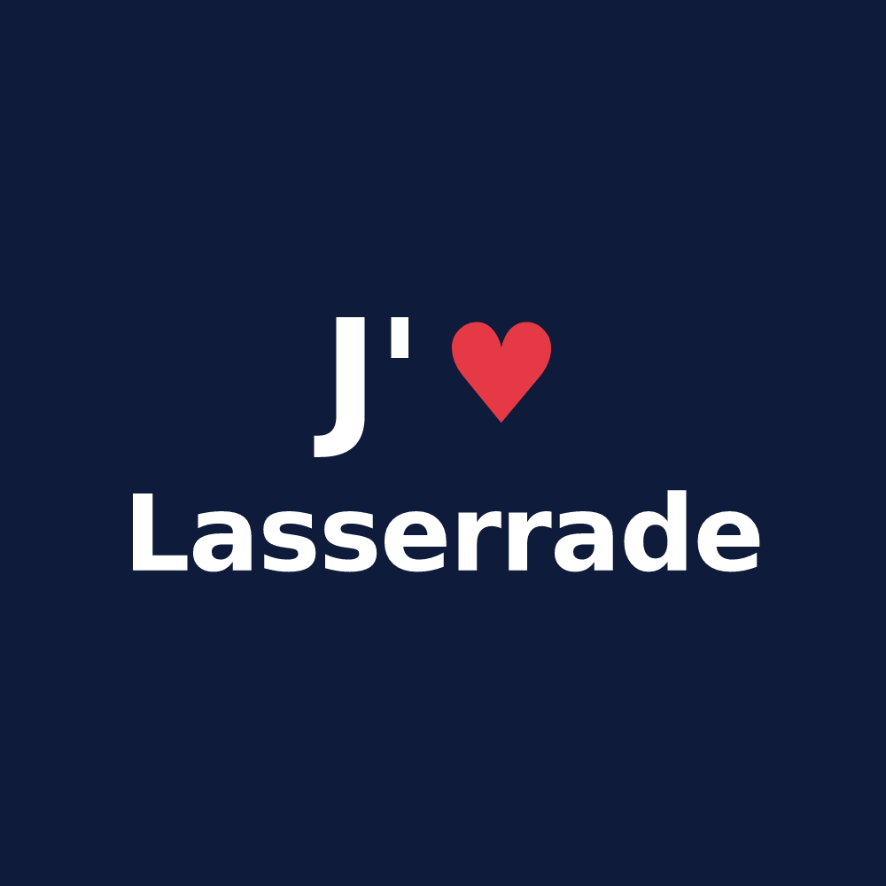 T-shirt personnalisé Lasserrade — design « J'aime Lasserrade » imprimé sur le t-shirt