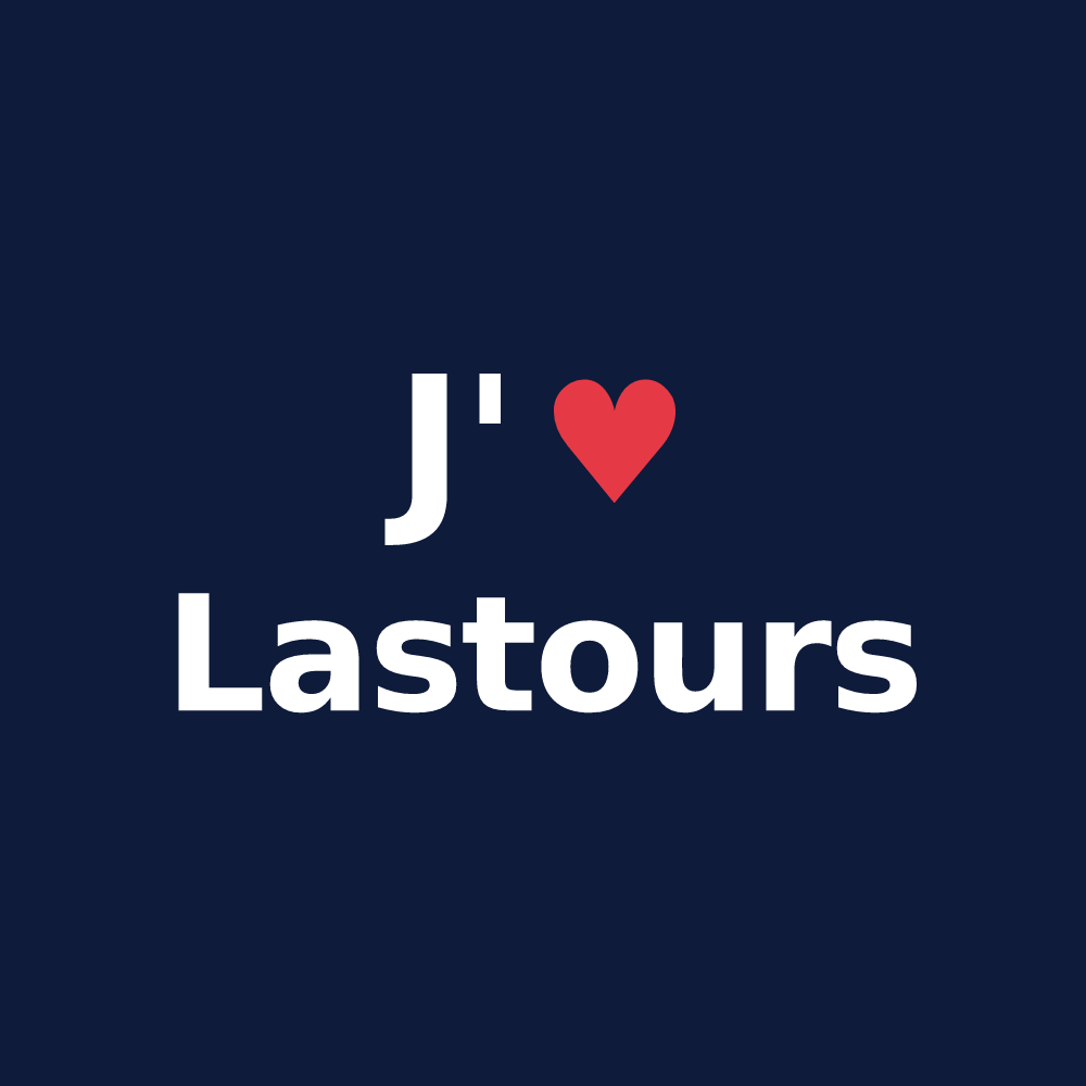 T-shirt personnalisé Lastours — design J'aime Lastours