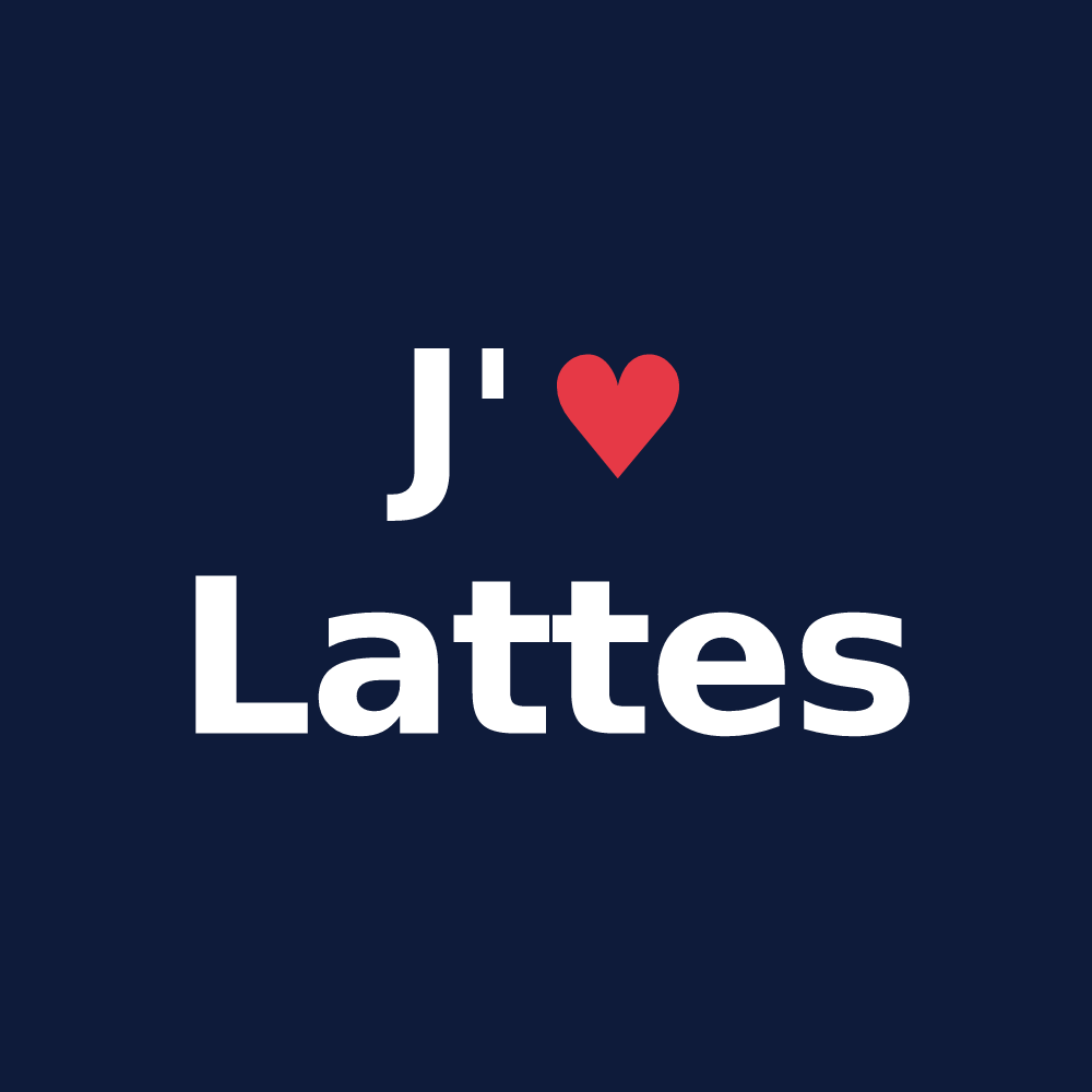 T-shirt personnalisé Lattes — design J'aime Lattes