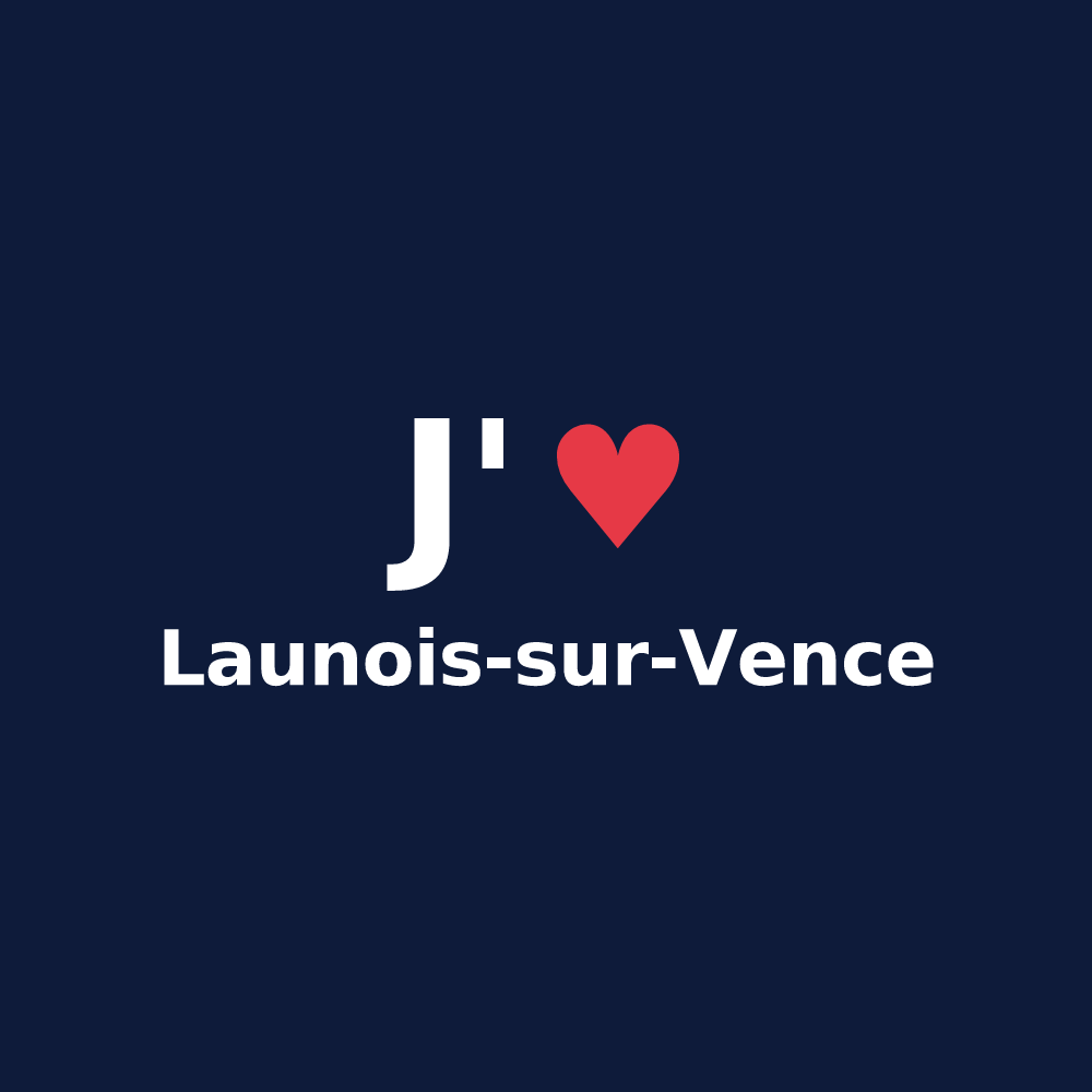T-shirt personnalisé Launois-sur-Vence — design « J'aime Launois-sur-Vence » imprimé sur le t-shirt