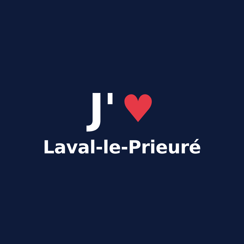 T-shirt personnalisé Laval-le-Prieuré — design J'aime Laval-le-Prieuré