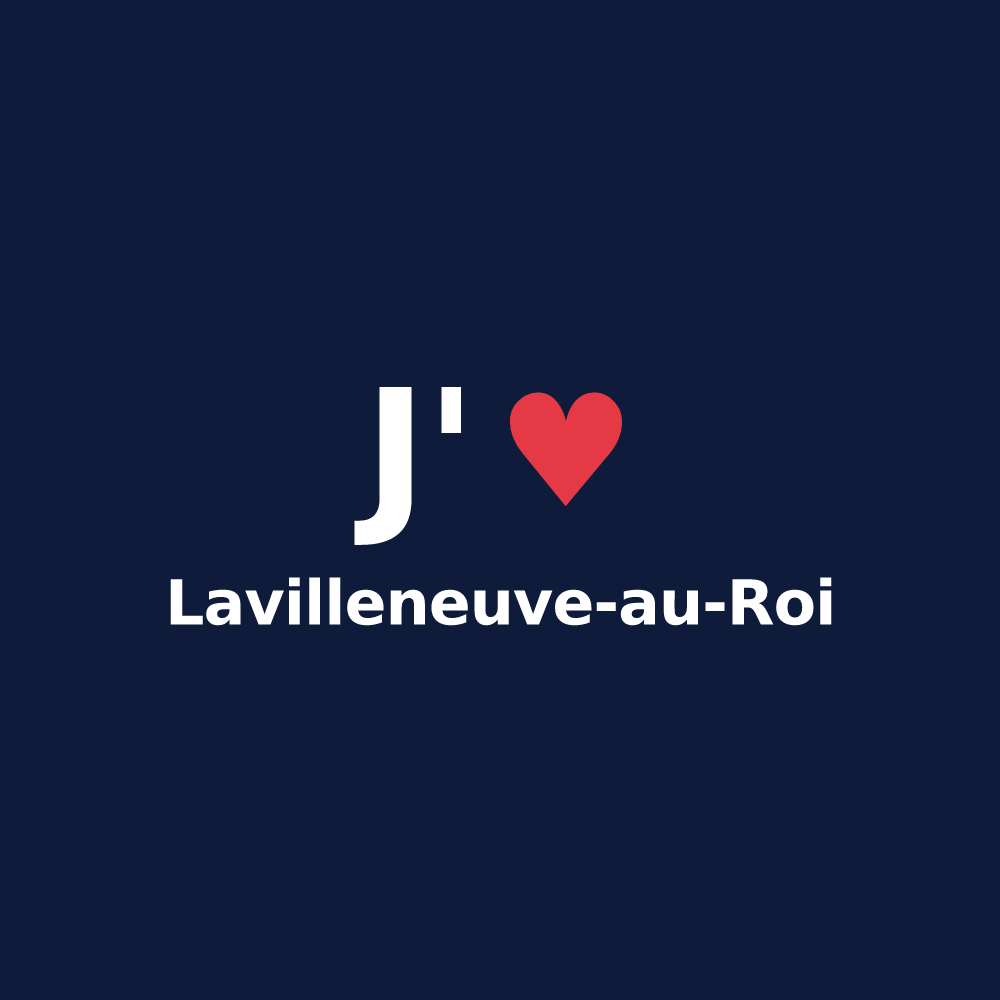 T-shirt personnalisé Lavilleneuve-au-Roi — design J'aime Lavilleneuve-au-Roi