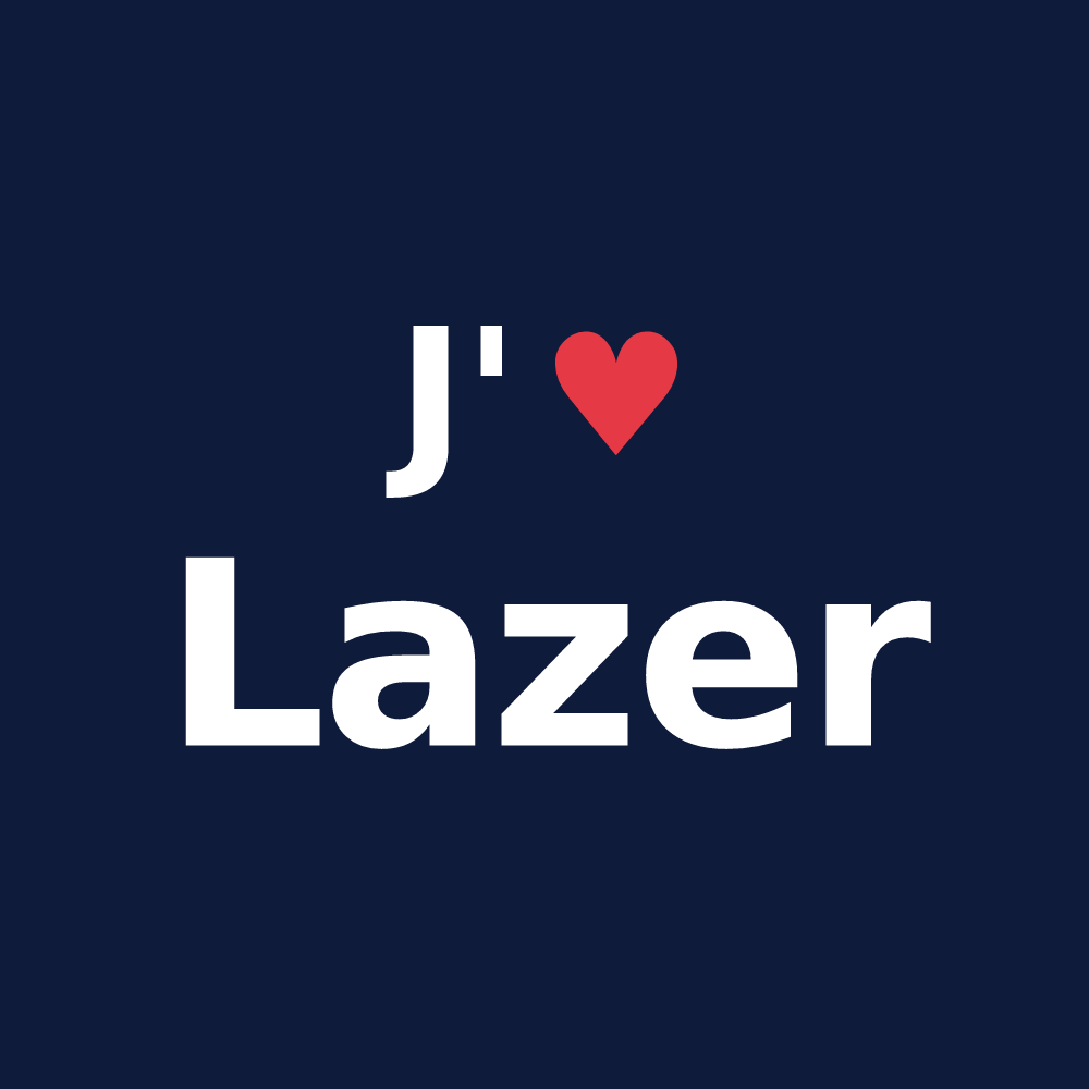 T-shirt personnalisé Lazer — design J'aime Lazer