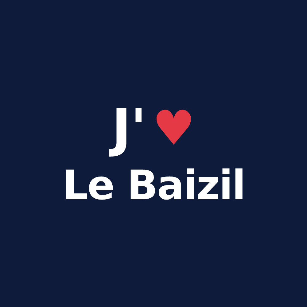T-shirt personnalisé Le Baizil — design J'aime Le Baizil