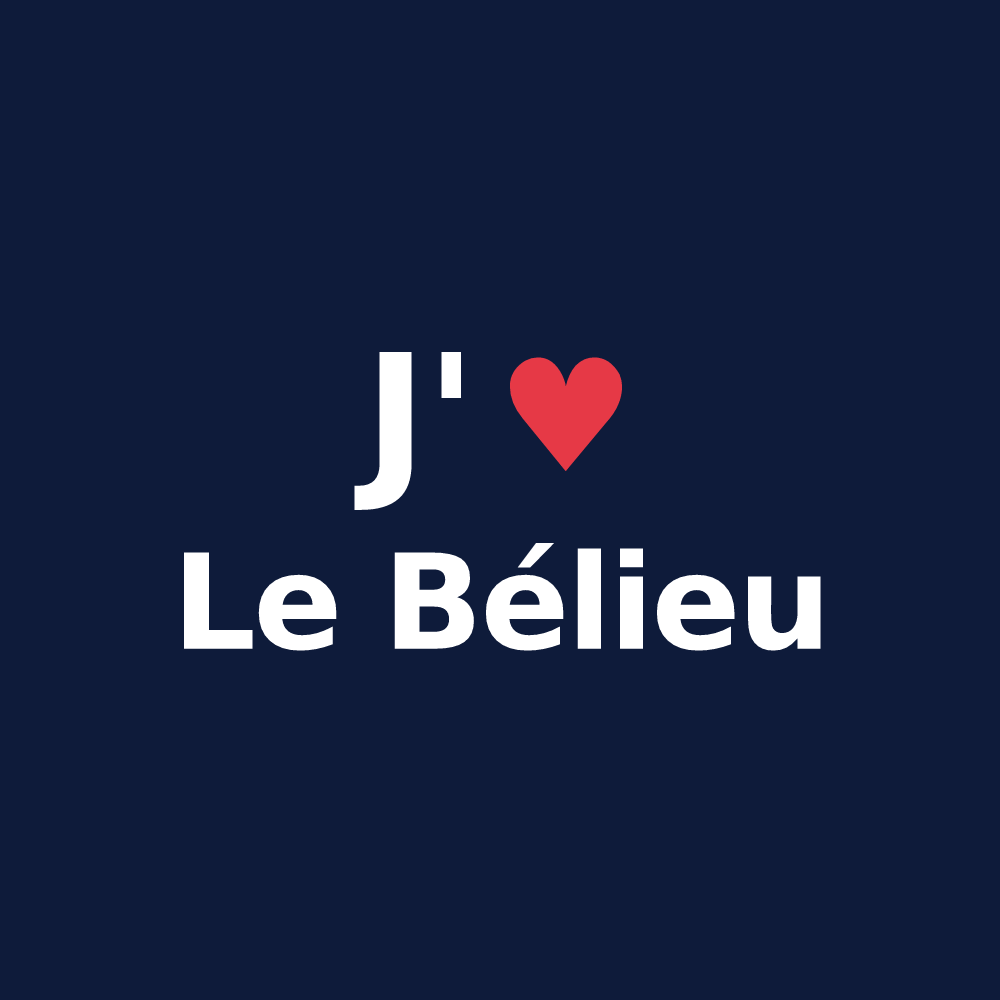 T-shirt personnalisé Le Bélieu — design J'aime Le Bélieu