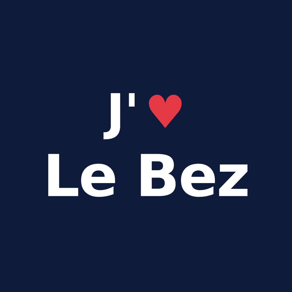 T-shirt personnalisé Le Bez — design J'aime Le Bez