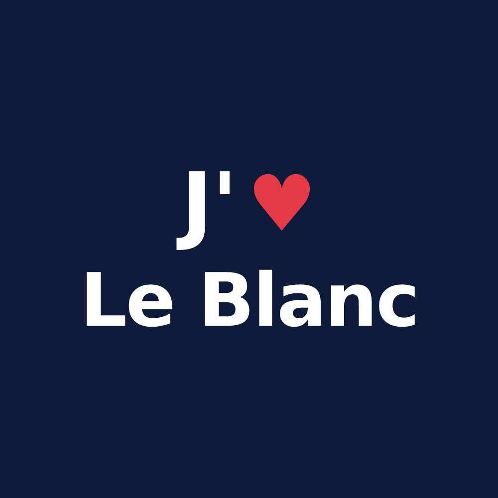 T-shirt personnalisé Le Blanc — design J'aime Le Blanc