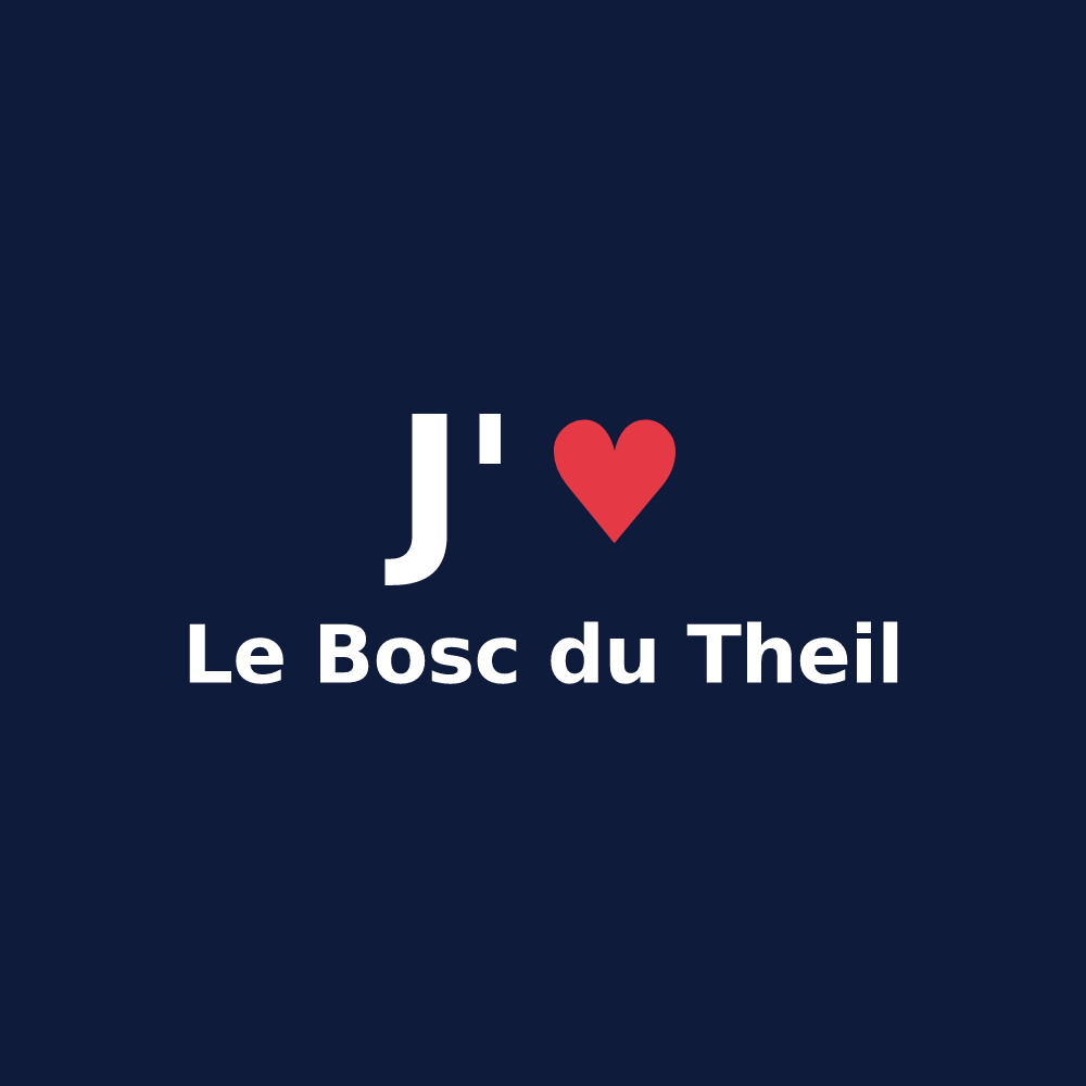 T-shirt personnalisé Le Bosc du Theil — design « J'aime Le Bosc du Theil » imprimé sur le t-shirt