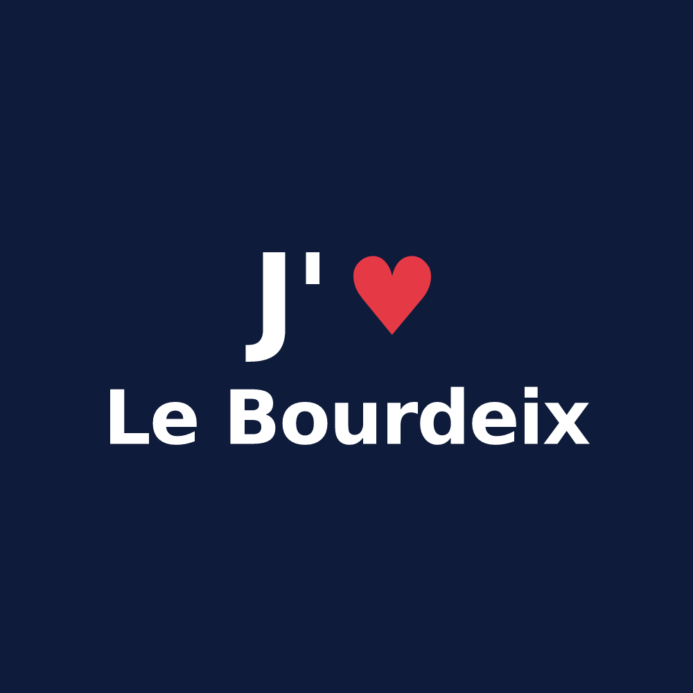 T-shirt personnalisé Le Bourdeix — design J'aime Le Bourdeix