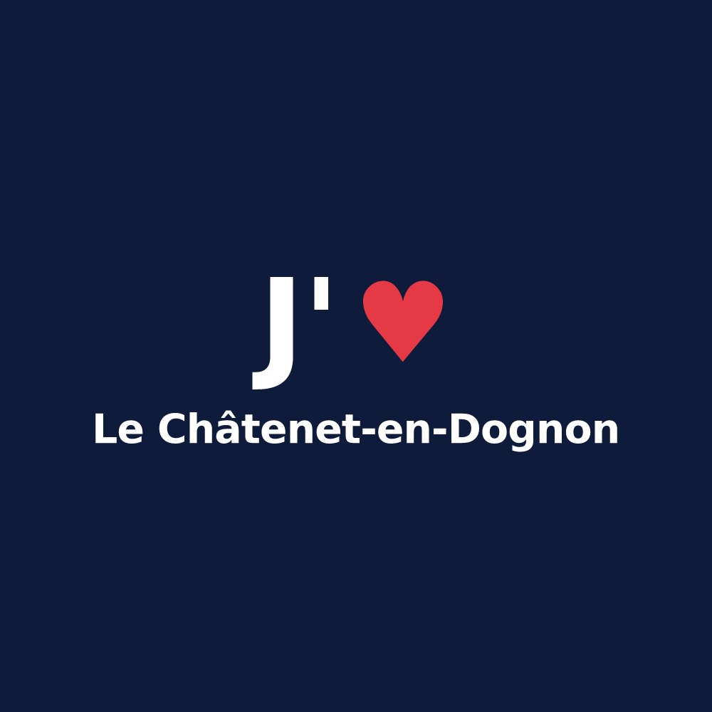 T-shirt personnalisé Le Châtenet-en-Dognon — design J'aime Le Châtenet-en-Dognon