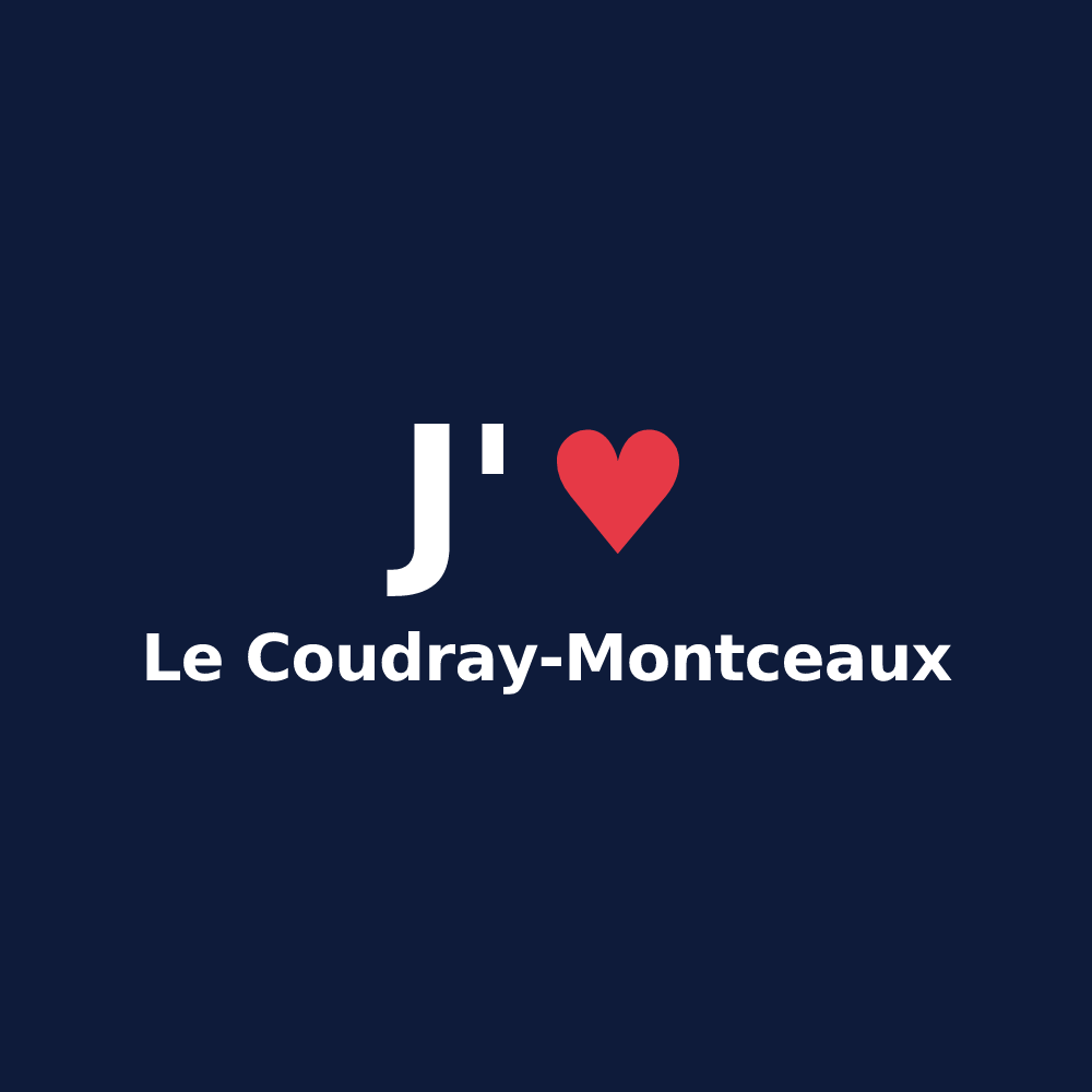 T-shirt personnalisé Le Coudray-Montceaux — design J'aime Le Coudray-Montceaux