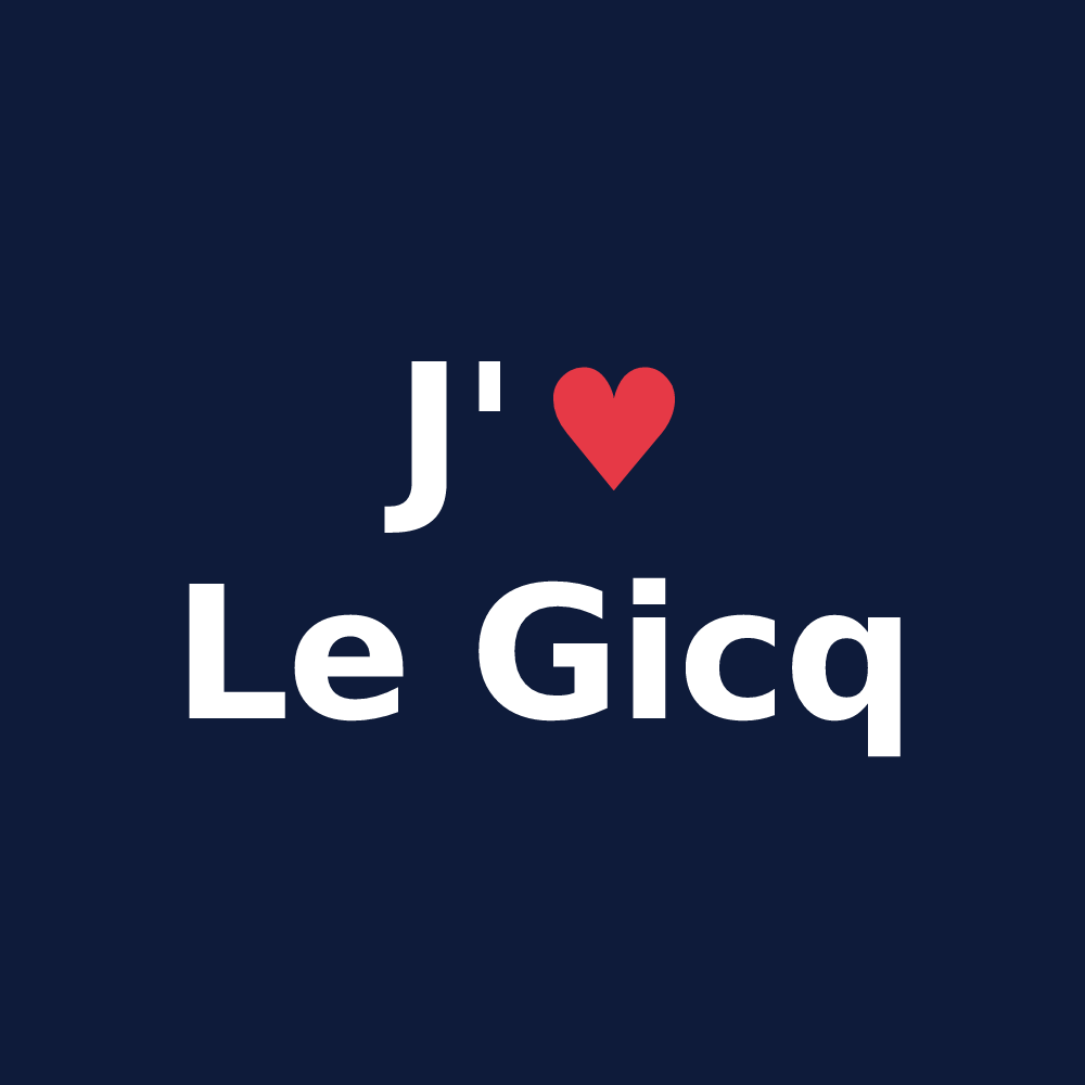 T-shirt personnalisé Le Gicq — design J'aime Le Gicq