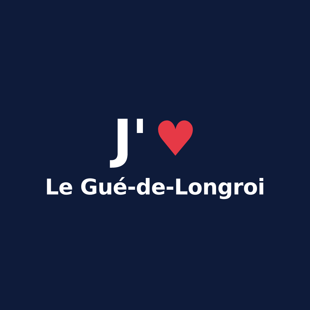 T-shirt personnalisé Le Gué-de-Longroi — design J'aime Le Gué-de-Longroi