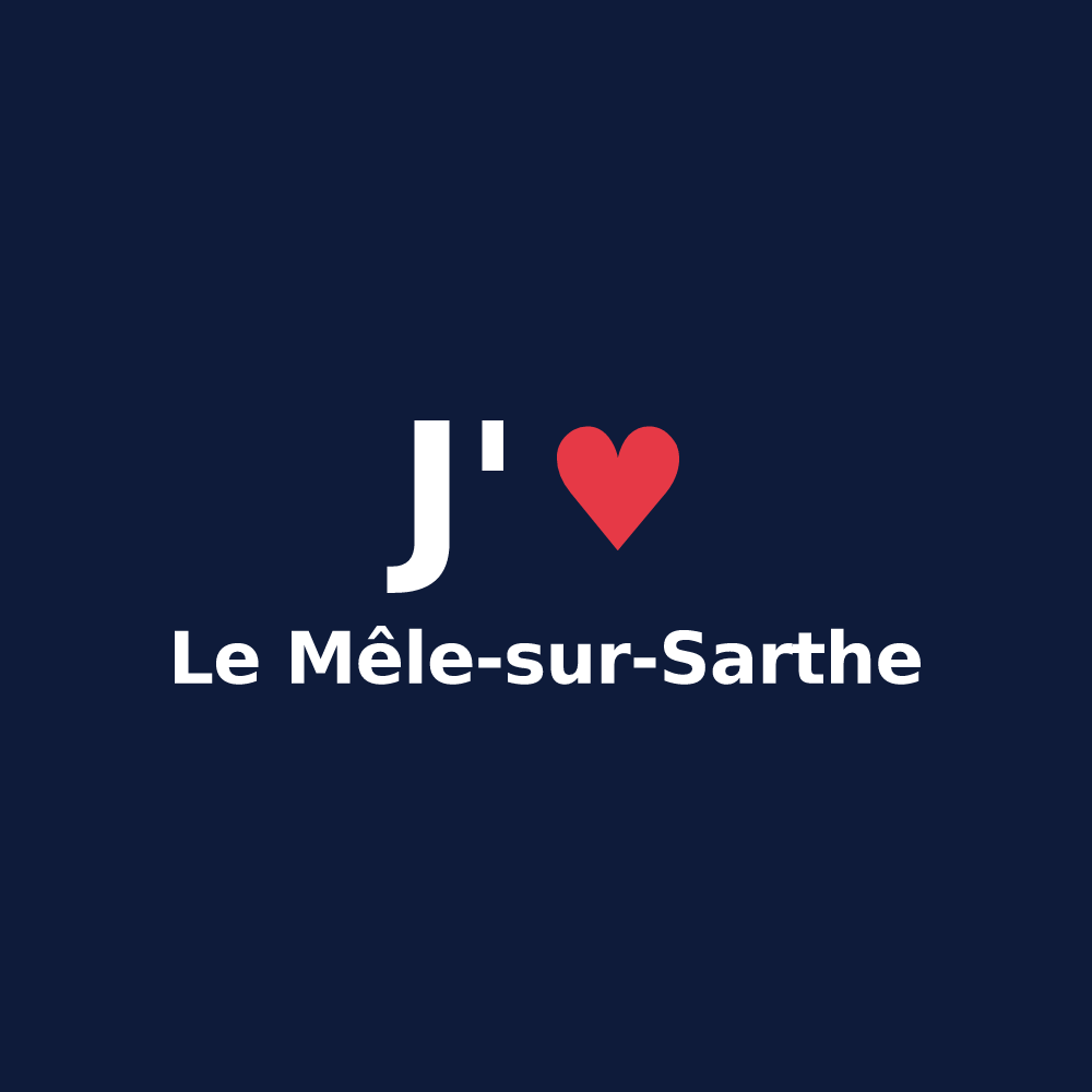 T-shirt personnalisé Le Mêle-sur-Sarthe — design J'aime Le Mêle-sur-Sarthe