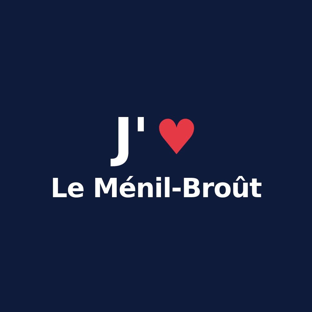 T-shirt personnalisé Le Ménil-Broût — design J'aime Le Ménil-Broût