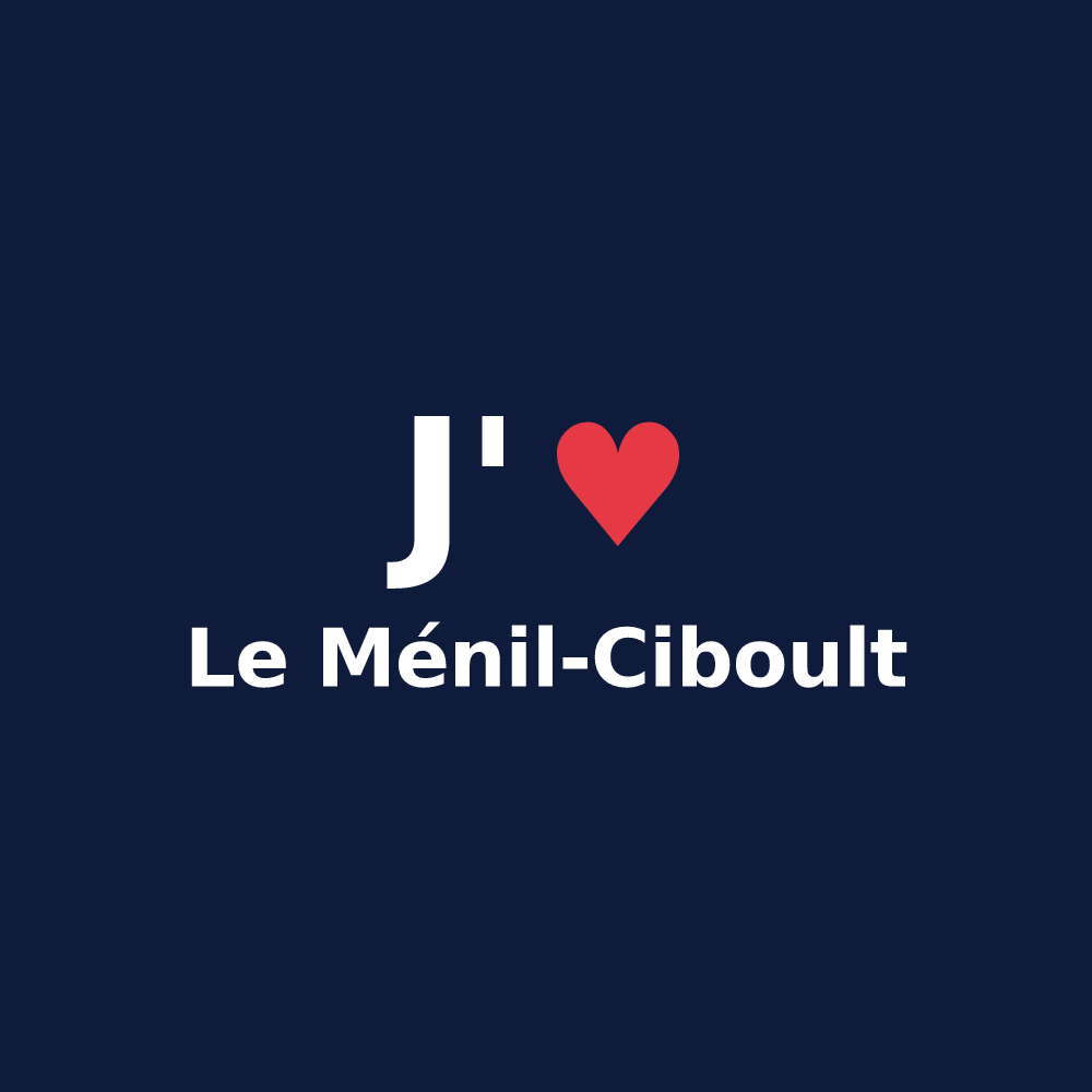T-shirt personnalisé Le Ménil-Ciboult — design J'aime Le Ménil-Ciboult