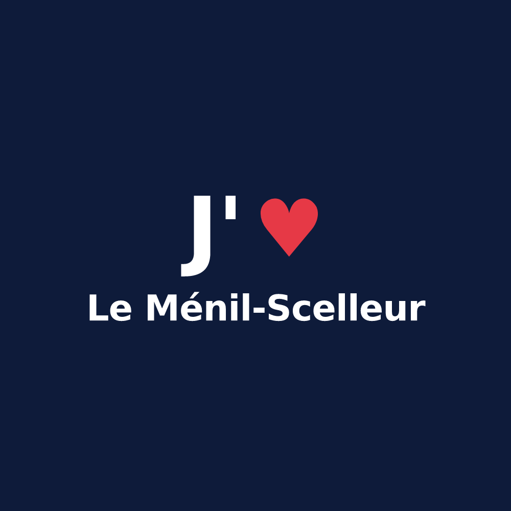 T-shirt personnalisé Le Ménil-Scelleur — design « J'aime Le Ménil-Scelleur » imprimé sur le t-shirt