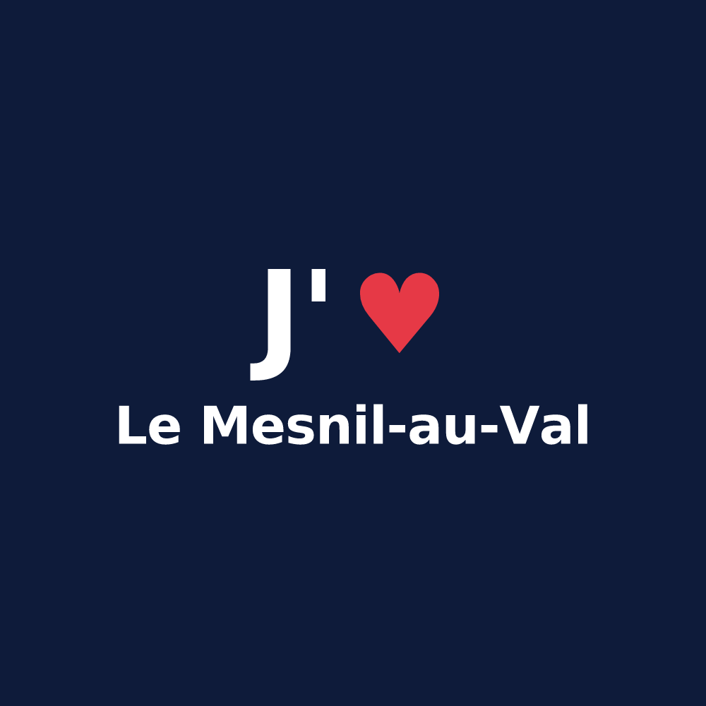 T-shirt personnalisé Le Mesnil-au-Val — design « J'aime Le Mesnil-au-Val » imprimé sur le t-shirt