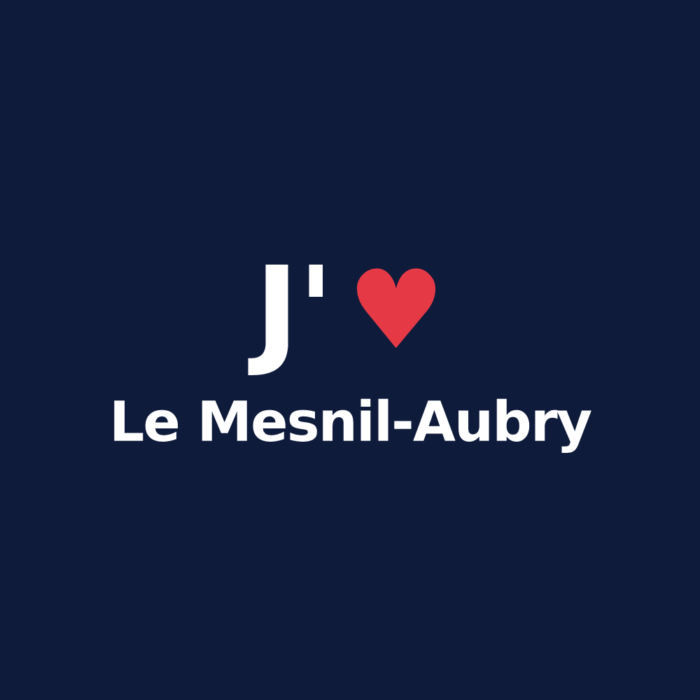 T-shirt personnalisé Le Mesnil-Aubry — design J'aime Le Mesnil-Aubry