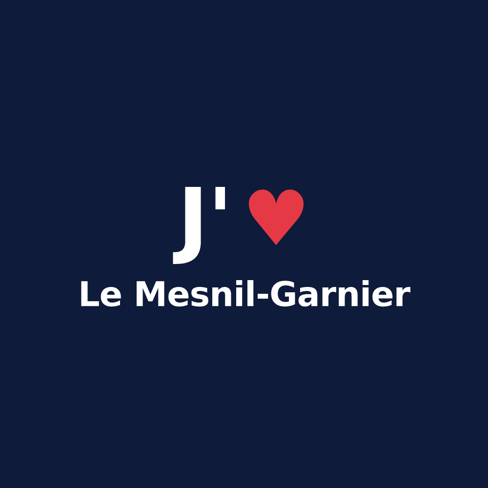 T-shirt personnalisé Le Mesnil-Garnier — design J'aime Le Mesnil-Garnier