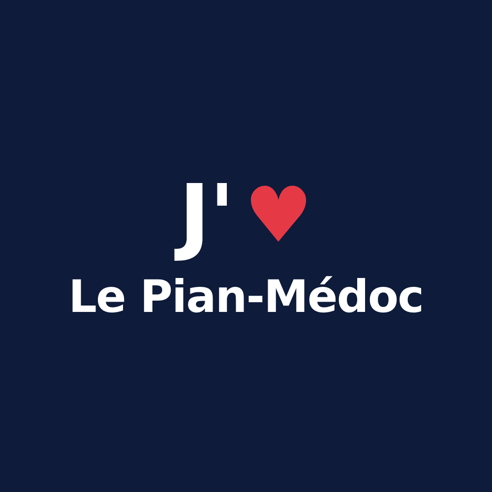 T-shirt personnalisé Le Pian-Médoc — design J'aime Le Pian-Médoc