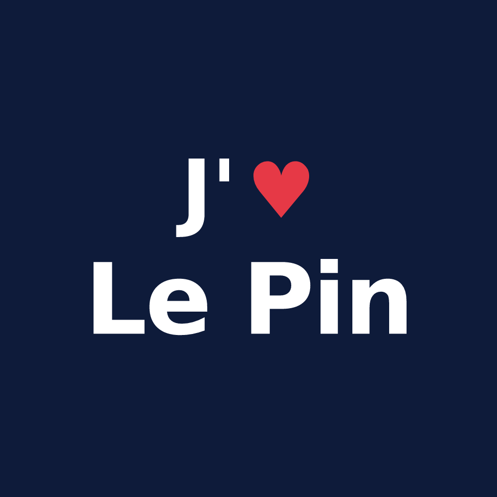 T-shirt personnalisé Le Pin — design « J'aime Le Pin » imprimé sur le t-shirt