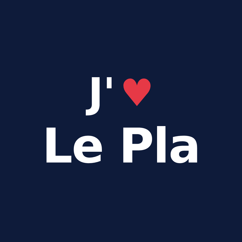 T-shirt personnalisé Le Pla — design J'aime Le Pla
