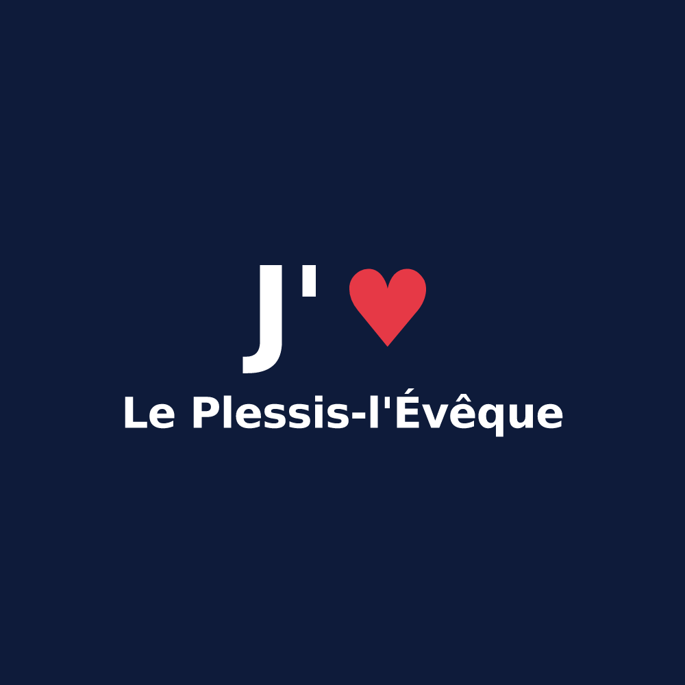 T-shirt personnalisé Le Plessis-l'Évêque — design J'aime Le Plessis-l'Évêque