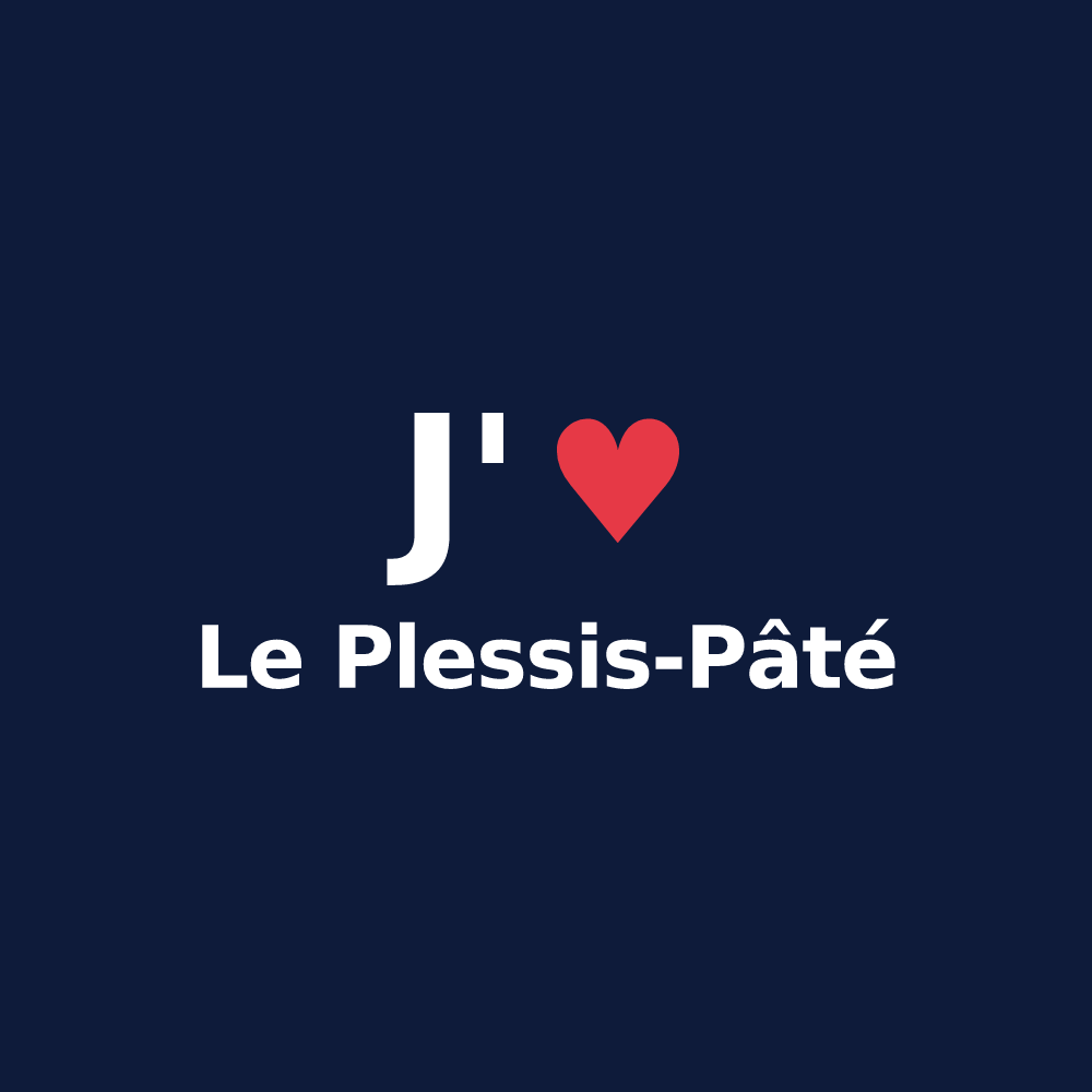 T-shirt personnalisé Le Plessis-Pâté — design J'aime Le Plessis-Pâté