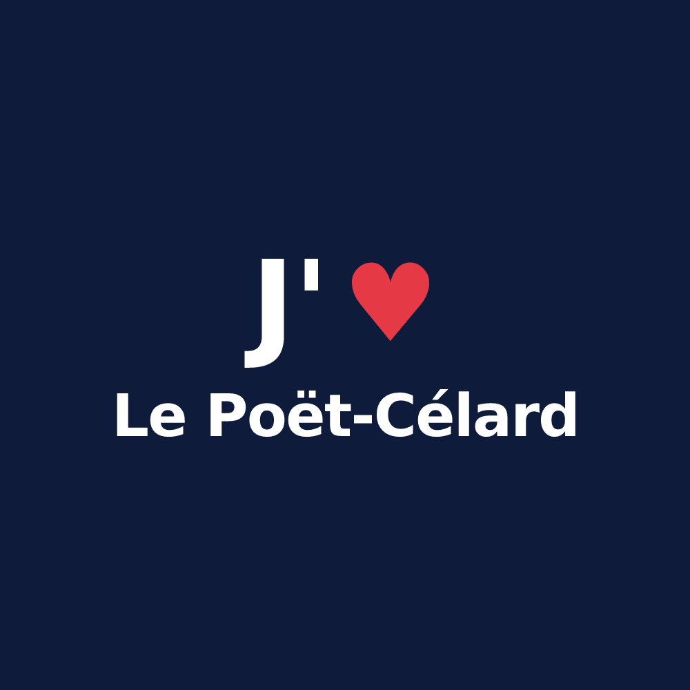 T-shirt personnalisé Le Poët-Célard — design J'aime Le Poët-Célard