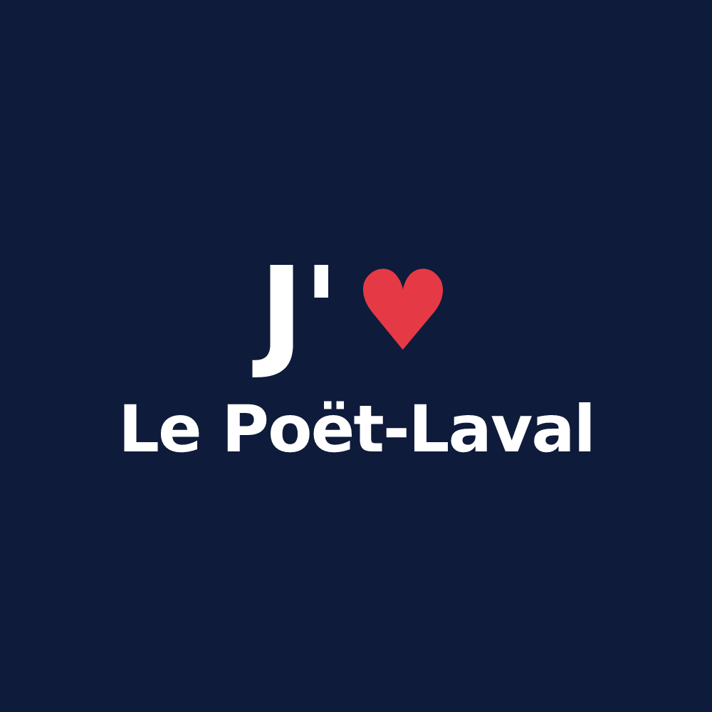 T-shirt personnalisé Le Poët-Laval — design J'aime Le Poët-Laval