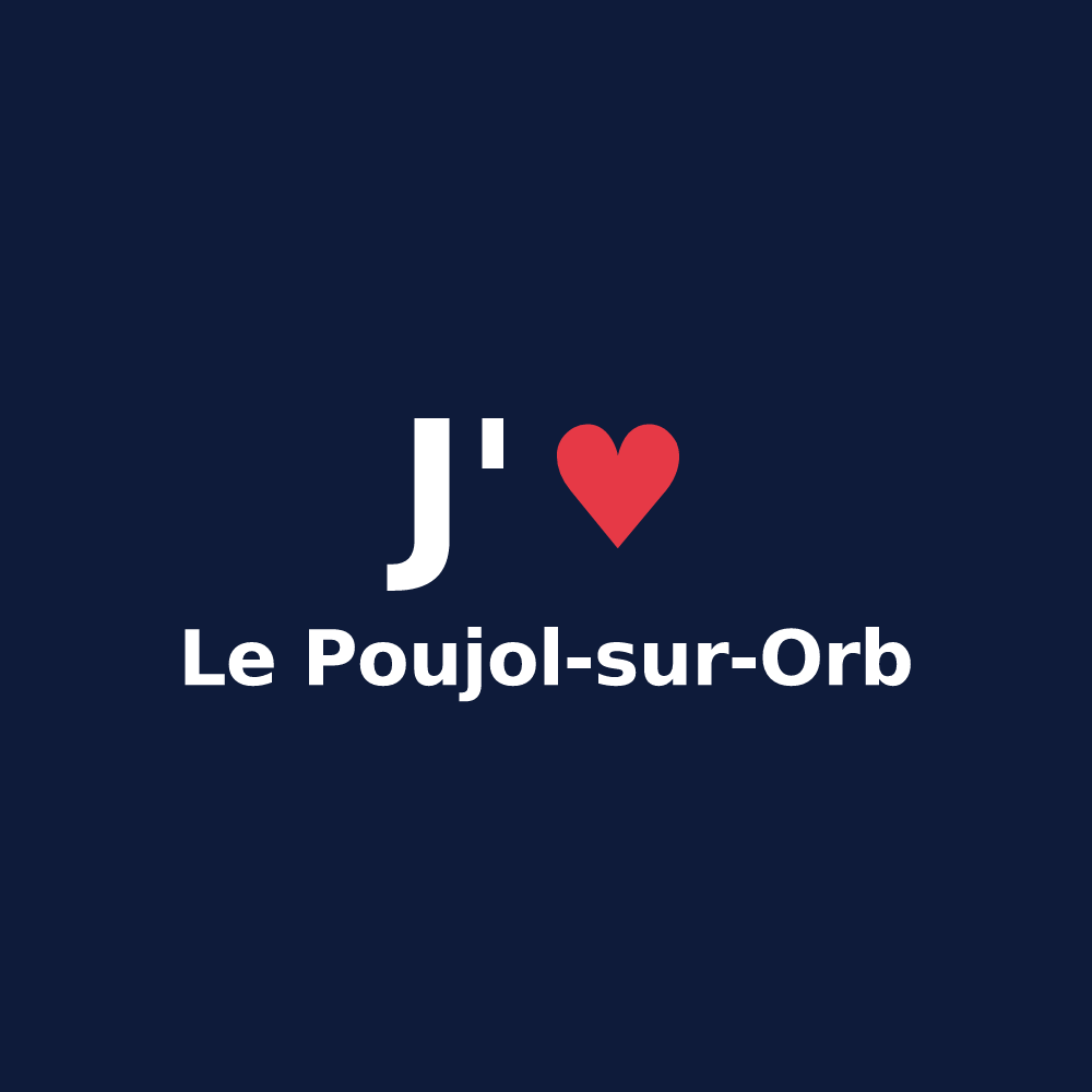 T-shirt personnalisé Le Poujol-sur-Orb — design J'aime Le Poujol-sur-Orb