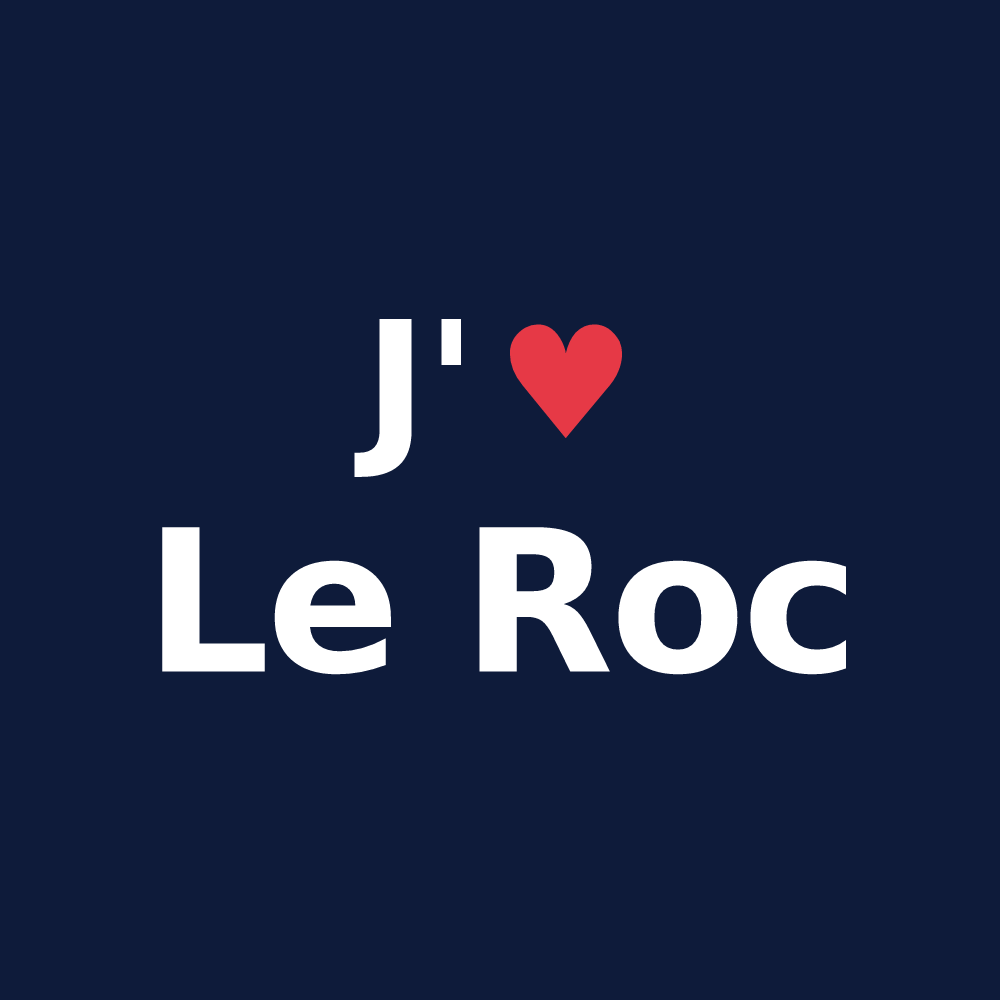 T-shirt personnalisé Le Roc — design J'aime Le Roc