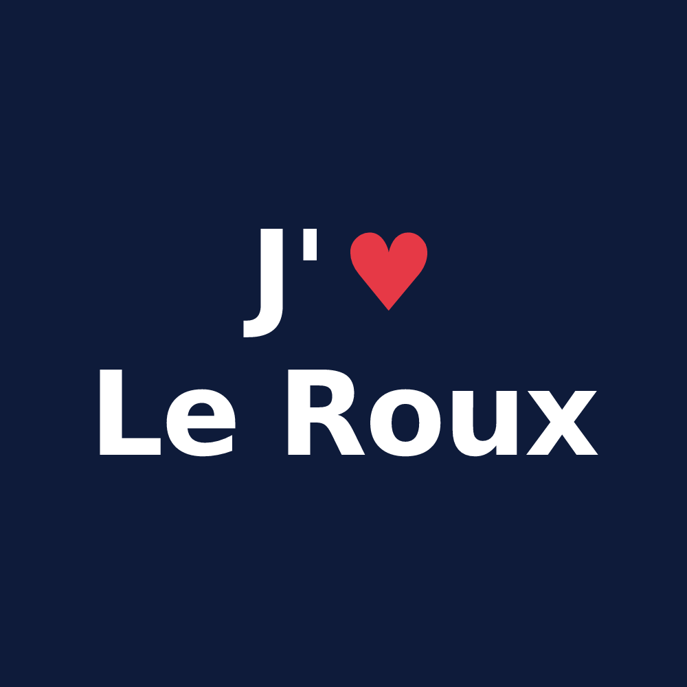 T-shirt personnalisé Le Roux — design J'aime Le Roux