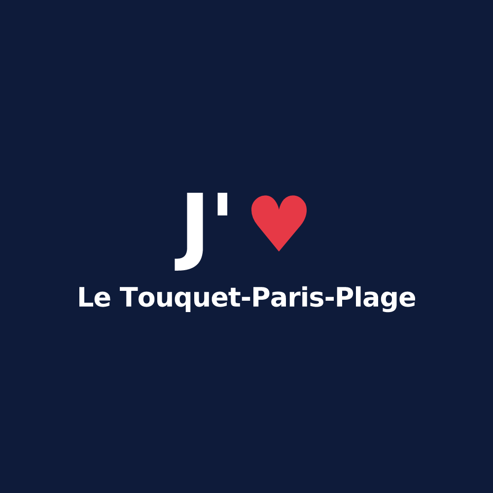 T-shirt personnalisé Le Touquet-Paris-Plage — design J'aime Le Touquet-Paris-Plage