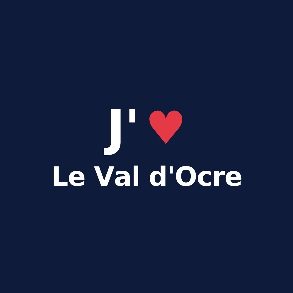 T-shirt personnalisé Le Val d'Ocre — design J'aime Le Val d'Ocre