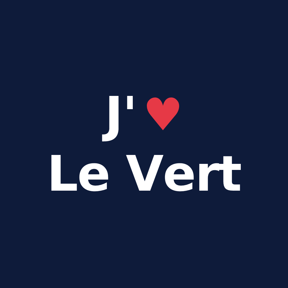 T-shirt personnalisé Le Vert — design J'aime Le Vert