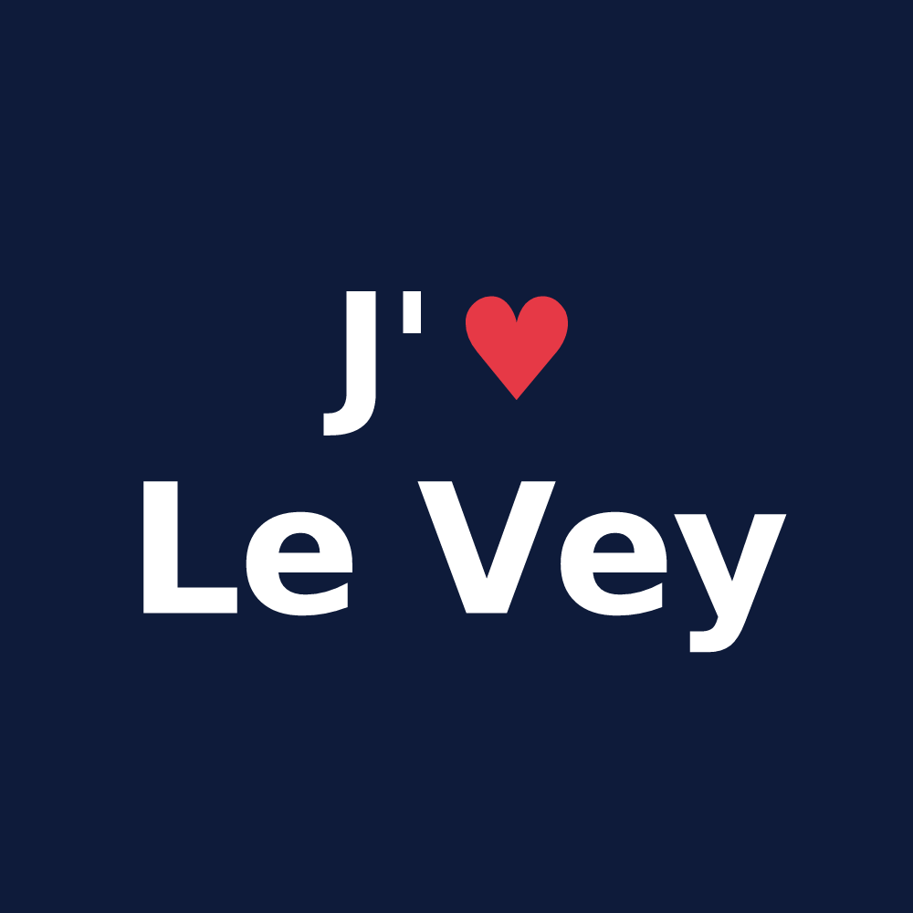 T-shirt personnalisé Le Vey — design J'aime Le Vey