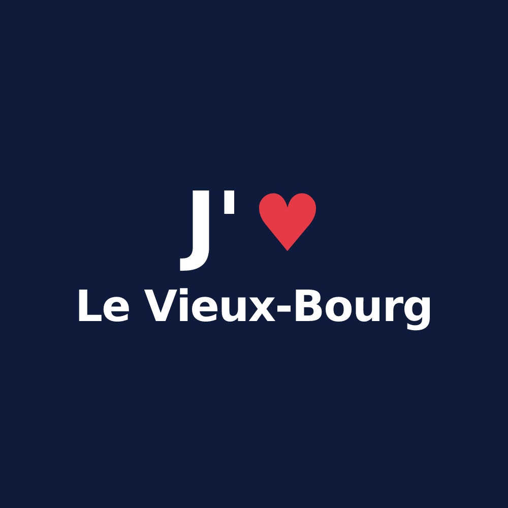 T-shirt personnalisé Le Vieux-Bourg — design J'aime Le Vieux-Bourg