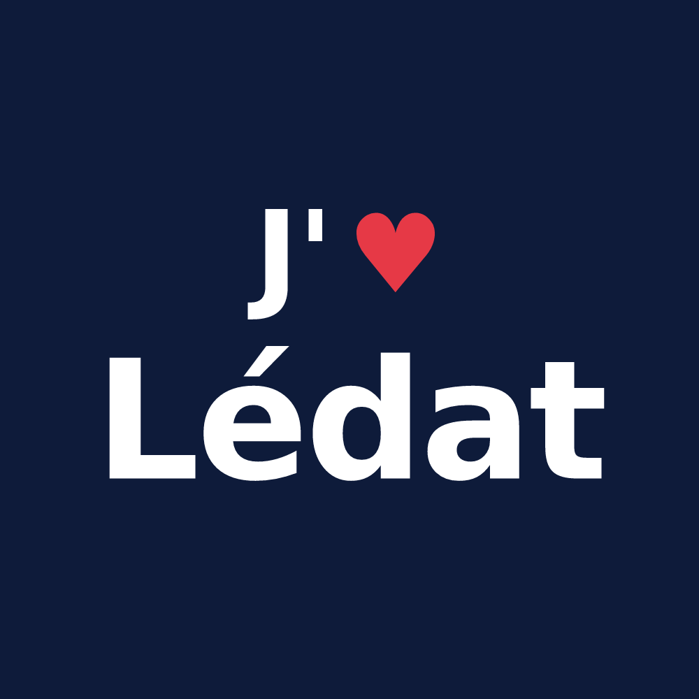 T-shirt personnalisé Lédat — design J'aime Lédat