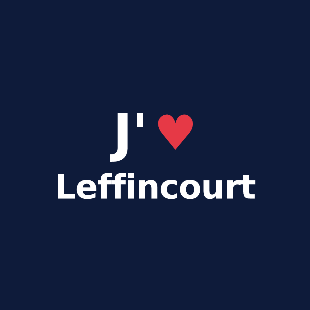 T-shirt personnalisé Leffincourt — design J'aime Leffincourt