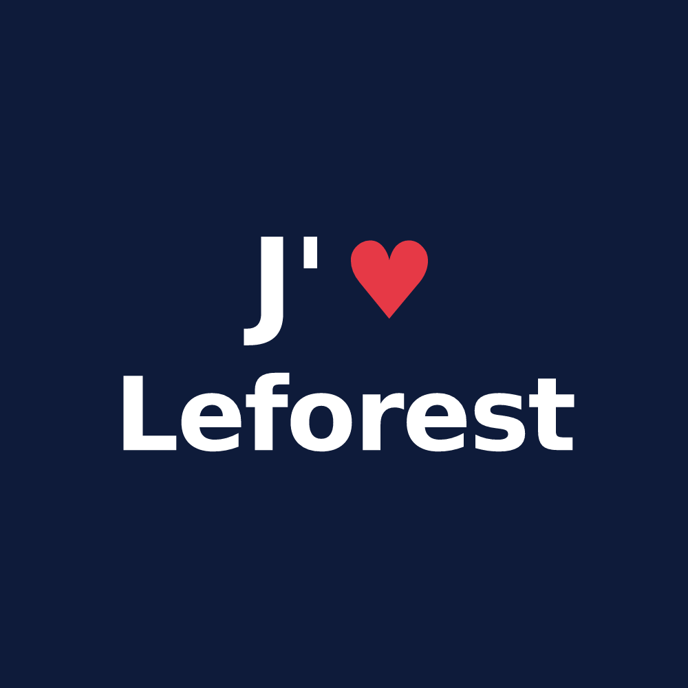 T-shirt personnalisé Leforest — design J'aime Leforest