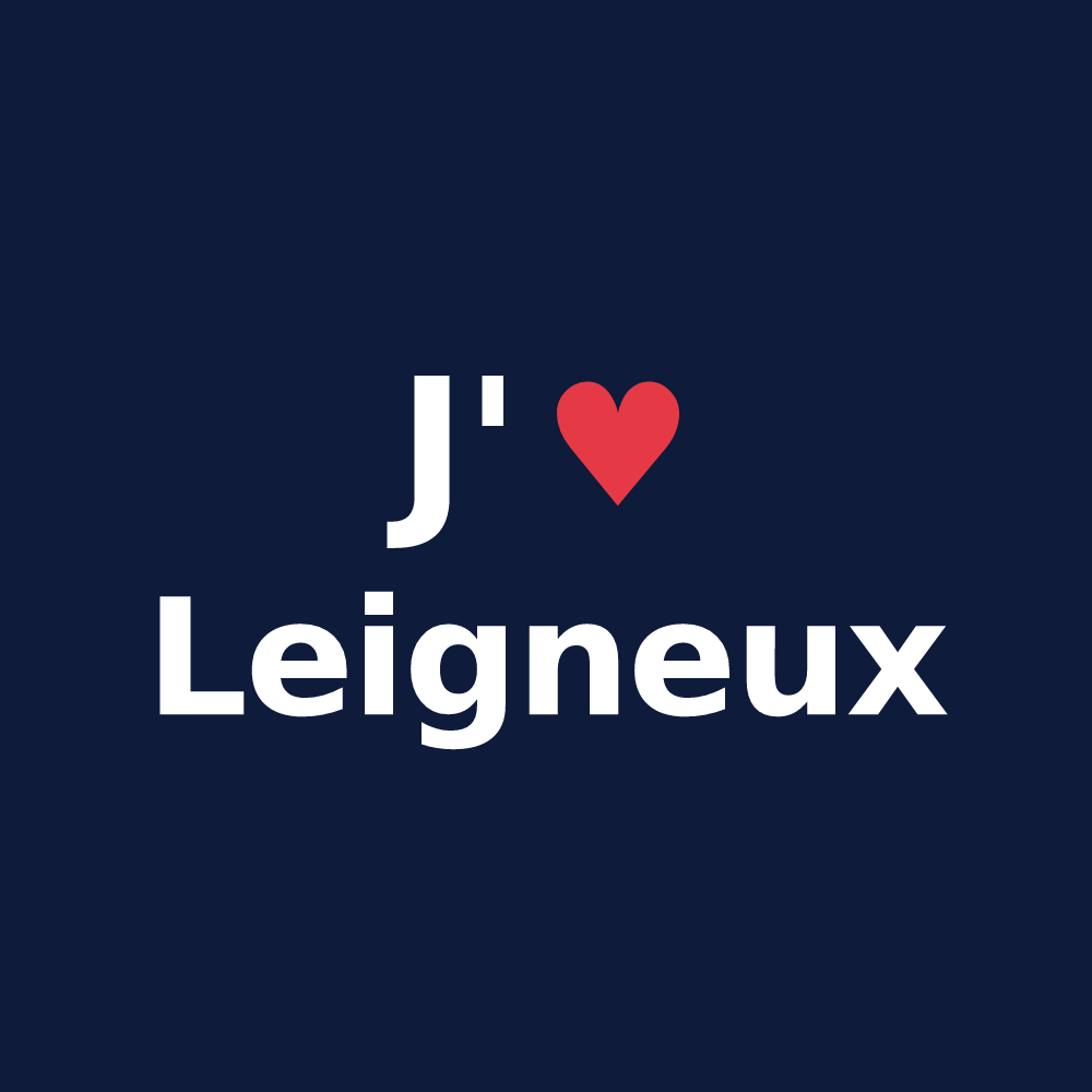 T-shirt personnalisé Leigneux — design J'aime Leigneux