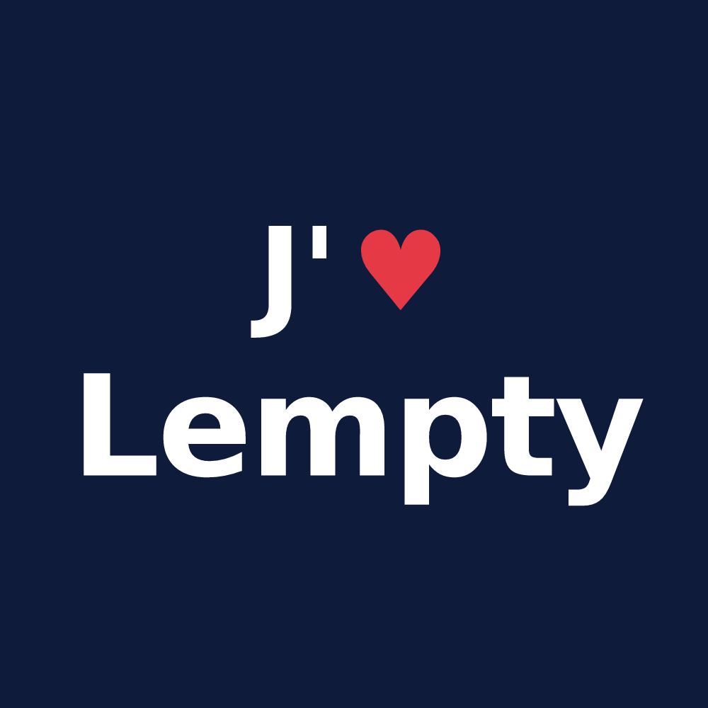 T-shirt personnalisé Lempty — design « J'aime Lempty » imprimé sur le t-shirt