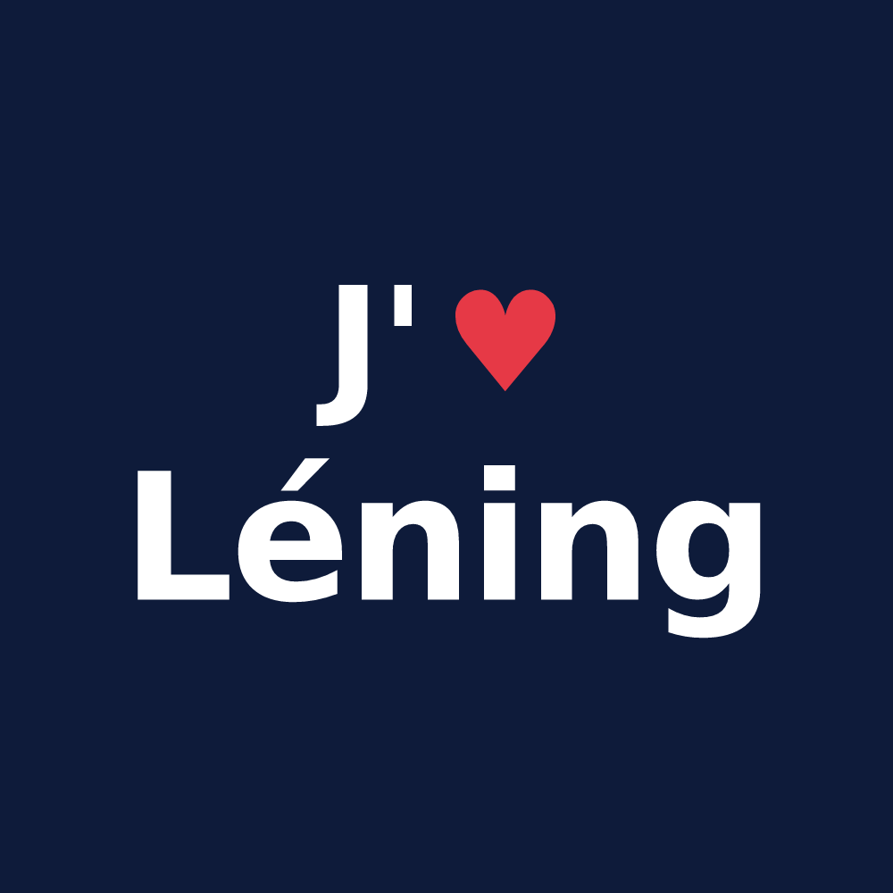 T-shirt personnalisé Léning — design J'aime Léning